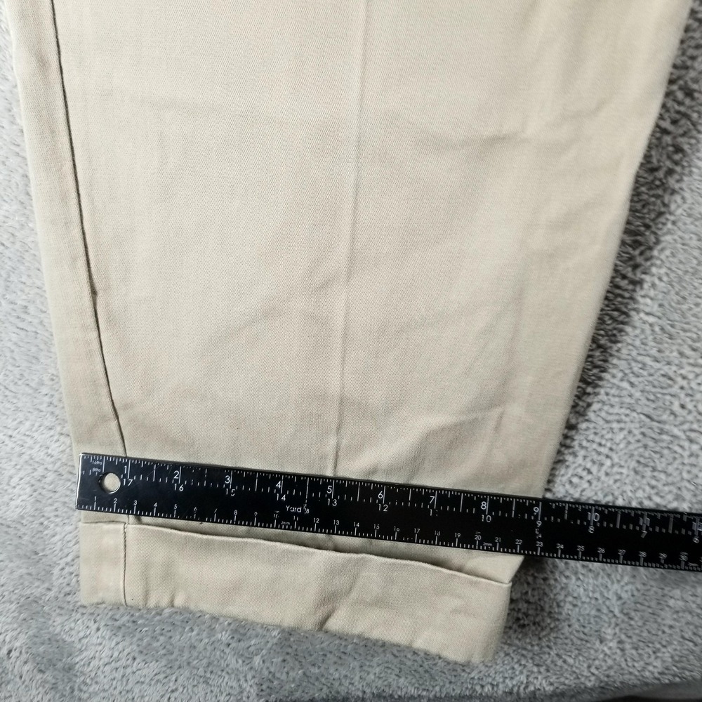 Polo Ralph Lauren Pants Mens 38x34 Beige Chino Pleated Cuffed Straight - Picture 8 of 9